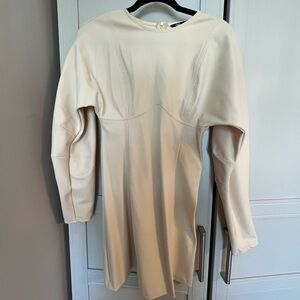 Zara Cream Long Sleeve Dress